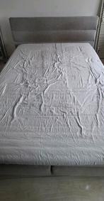 Grijze boxspring 160x200 - Prima staat (excl. topmatras), Huis en Inrichting, Ophalen, Gebruikt, Tweepersoons, 200 cm