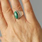 zilveren ring met natuurlijke Malachiet steen zilver 925, Sieraden, Tassen en Uiterlijk, Ringen, 18 tot 19, O.T., Nieuw, Ophalen of Verzenden