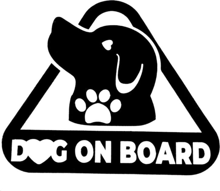 Autosticker "Dog On Board" Zwart, Auto diversen, Autostickers, Ophalen of Verzenden