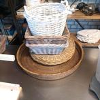 Diverse manden en schalen van riet en hout, Huis en Inrichting, Gebruikt, Mand, Ophalen of Verzenden, Riet