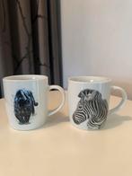 2 mokken bekers Animal Friends zebra en zwarte panter, Huis en Inrichting, Ophalen of Verzenden, Overige stijlen, Kop(pen) en/of Schotel(s)