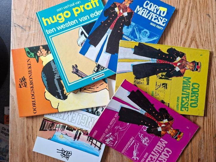 Hugo Pratt 6x soft- en hardcover Corto Maltese 3/5 + divers, Boeken, Stripboeken, Gelezen, Meerdere stripboeken, Ophalen of Verzenden