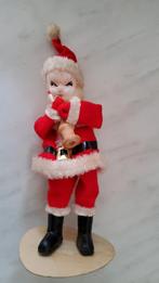 Antieke kerstman stof papier mache chenille draad 24 cm., Ophalen of Verzenden