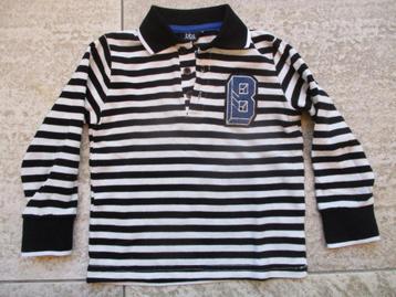 Beebielove polo shirt zwart / wit gestreept maat 92  beschikbaar voor biedingen