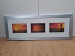 Metalen fotolijst voor 3 foto's.  Zilverkleur., Huis en Inrichting, Woonaccessoires | Lijsten, Ophalen, Zo goed als nieuw, Metaal of Aluminium
