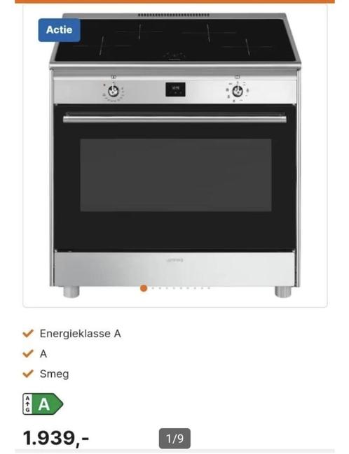Luxe Fornuis Smeg 90cm rvs INDUCTIE 4 zones NIEUW, Witgoed en Apparatuur, Fornuizen, Nieuw, Vrijstaand, Inductie, 4 kookzones