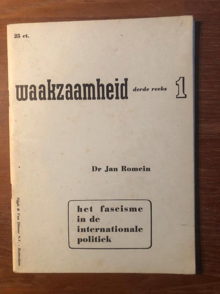 1939 Anti-nazi. Comité van Waakzaamheid. Dr. Jan Romein:, Verzenden, Overige onderwerpen, Tweede Wereldoorlog, Jan Romein