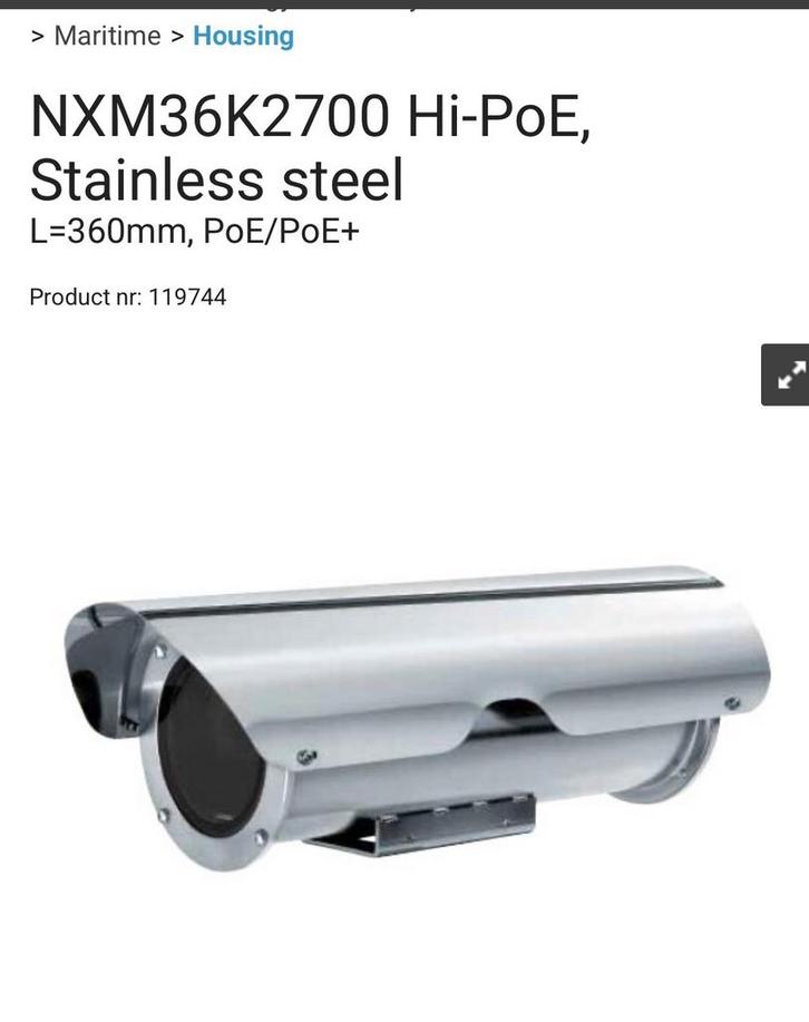 NXM36 Hi-PoE Behuizing - AISI 316L RVS, Audio, Tv en Foto, Videobewaking, Gebruikt, Buitencamera, Ophalen