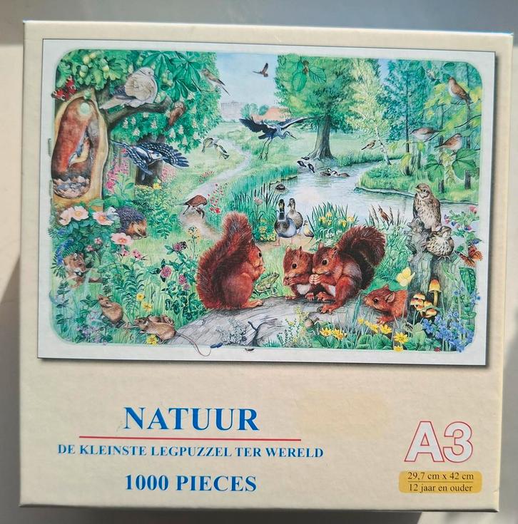 A3 mini puzzel 1000 stukjes Natuur, Hobby en Vrije tijd, Denksport en Puzzels, Zo goed als nieuw, Legpuzzel, 500 t/m 1500 stukjes