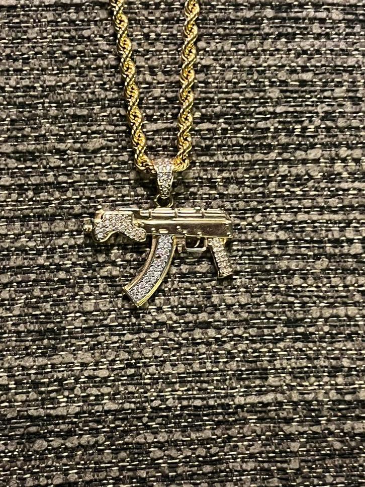 14 karaat Gouden Ketting ( Rope Chain ), Sieraden, Tassen en Uiterlijk, Kettingen, Zo goed als nieuw, Goud, Ophalen of Verzenden