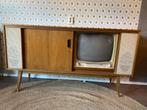 Retro kast met tv, radio en platenspeler, Ophalen, Gebruikt, 150 tot 200 cm, Teakhout