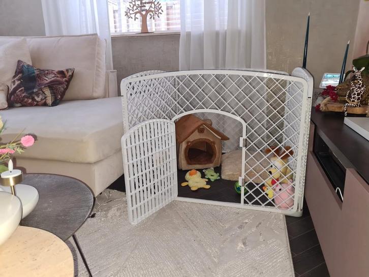 Puppyren 100x100x75cm van stevig wit kunstof, Dieren en Toebehoren, Hondenbenches, Zo goed als nieuw, Ophalen