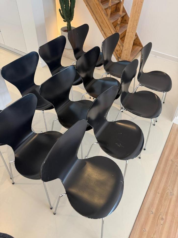 Fritz Hansen Vlinderstoelen – Set van 4, Huis en Inrichting, Stoelen, Gebruikt, Vijf, Zes of meer stoelen, Hout, Metaal, Zwart