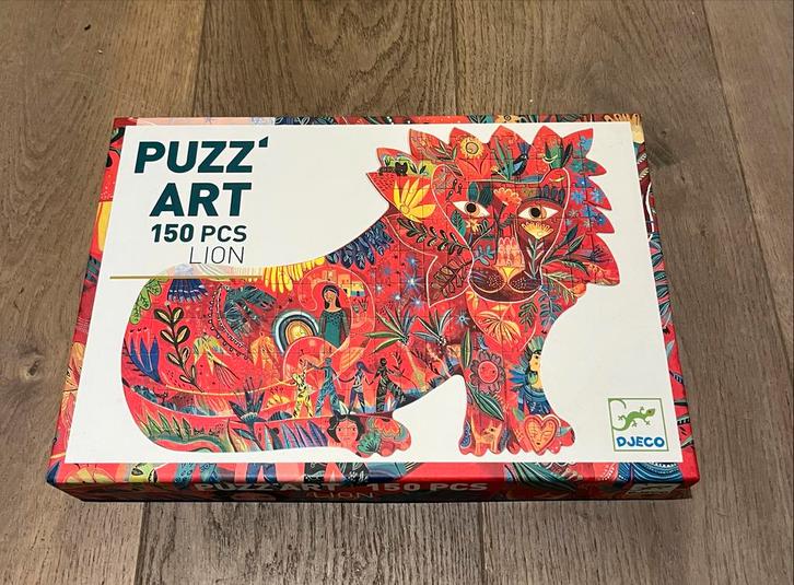 Djeco Puzzel Leeuw - 150 Stukjes, Kinderen en Baby's, Speelgoed | Kinderpuzzels, Zo goed als nieuw, 6 jaar of ouder, Meer dan 50 stukjes