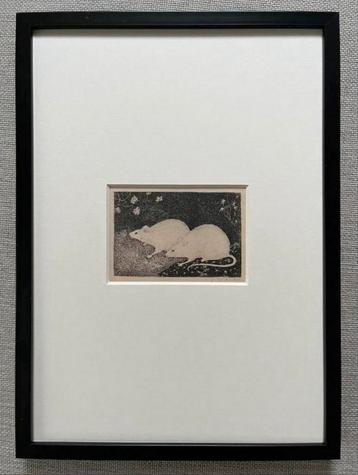 Jan Mankes 1889-1920 / Originele Heliogravure 2 Muizen 1923 beschikbaar voor biedingen