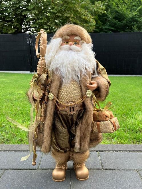 Prachtige Kerstman Santa Claus Goud 46 cm !!, Diversen, Kerst, Zo goed als nieuw, Ophalen of Verzenden
