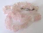 Prachtige Vintage Rozenkwarts ketting, Sieraden, Tassen en Uiterlijk, Kettingen, Verzenden, Zo goed als nieuw, Steen of Mineraal