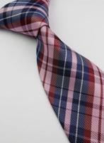 100% zijde Stropdas Rood Blauw ruit design handgeweven NIEUW, Kleding | Heren, Ophalen of Verzenden, Nieuw, Rood, Met patroon