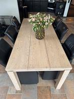 eetkamertafel  217x95 en bijzettafel 60x60, Huis en Inrichting, Tafels | Eettafels, Ophalen, 200 cm of meer, 50 tot 100 cm, Zo goed als nieuw