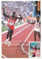 Atletiek CARL LEWIS Kaart met postzegel, Verzenden, Zo goed als nieuw, Overige sporten, Spelerskaart