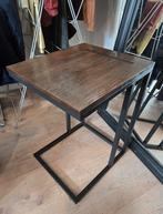 Bijzettafel hout, Huis en Inrichting, Tafels | Bijzettafels, Minder dan 55 cm, Zo goed als nieuw, Rechthoekig, Hout