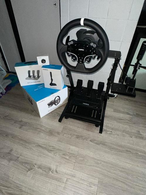 Moza r5 bundel + sr-p lite clutch pedal + hbp handbrake, Spelcomputers en Games, Spelcomputers | Overige Accessoires, Zo goed als nieuw