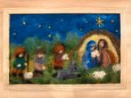 Antroposofisch wolschilderijtje ‘kerststal 2’, Hobby en Vrije tijd, Vilt, Ophalen of Verzenden, Nieuw, Figuurtje(s), Wolvilt