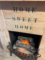 Leuke sfeerhaard van steigerhout, Ophalen, Zo goed als nieuw, Vrijstaande haard, Elektrische haard