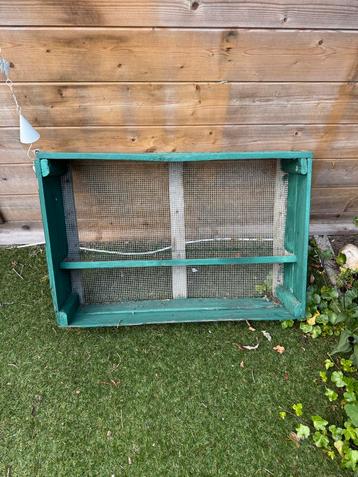 Brocante vintage Bollenbak met metalen zeef beschikbaar voor biedingen