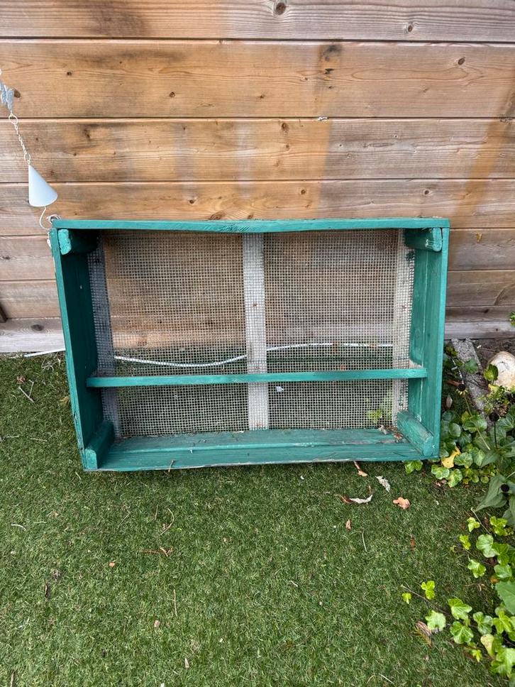 Brocante vintage Bollenbak met metalen zeef, Tuin en Terras, Kweekspullen, Gebruikt, Overige typen, Ophalen
