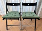 IKEA FRÖSÖVI Folding Chairs (Black) x 2 + JUSTINA Pad x 2, Huis en Inrichting, Stoelen, Ophalen, Twee, Zwart, Zo goed als nieuw