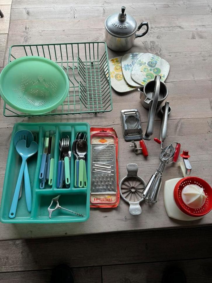 Retro vintage kampeer keukengerei bestek, Caravans en Kamperen, Kampeeraccessoires, Gebruikt, Ophalen of Verzenden
