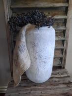 Hoge smalle vaas stenen pot kruik met doek en dadeltak stoer, Ophalen, Zo goed als nieuw, Aardewerk of Porselein, Minder dan 50 cm