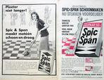 8 vintage advertenties reclames Spic en Span 1962, Ophalen of Verzenden, Gebruikt, Overige typen