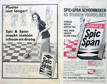 8 vintage advertenties reclames Spic en Span 1962 beschikbaar voor biedingen