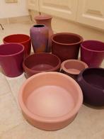Diverse roze/paarse/lila potterie, Tuin en Terras, Bloempotten, Rond, Ophalen of Verzenden, Zo goed als nieuw, Minder dan 25 cm