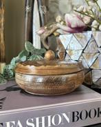 Opbergdoos rond handmade hout vintage, Ophalen of Verzenden, Zo goed als nieuw, Rond, Hout