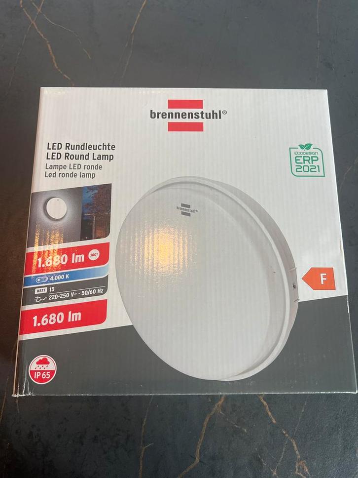 Brennenstuhl LED Buitenlamp Rond - 2680lm, 4000K, Huis en Inrichting, Lampen | Plafondlampen, Nieuw, Kunststof, Ophalen of Verzenden