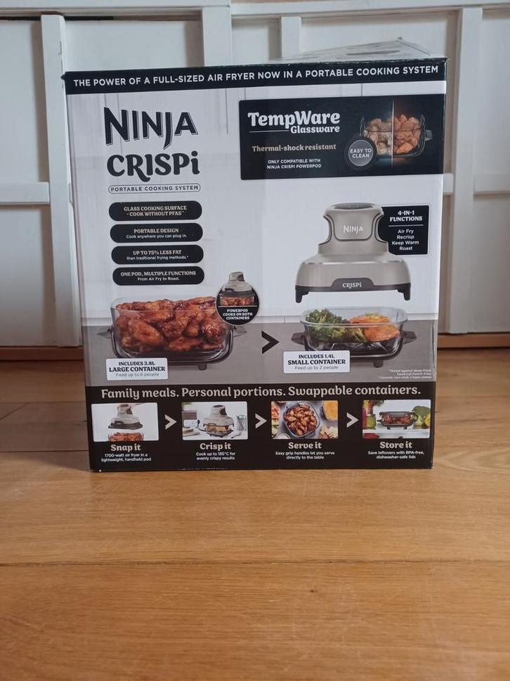 Ninja Airfryer Crispi 4 in 1 - Nieuw!, Witgoed en Apparatuur, Airfryers, Nieuw, Airfryer, 1000 t/m 1499 gram, Ophalen of Verzenden
