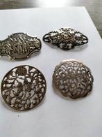 4 antieke zilveren broches, Verzenden, Zilver