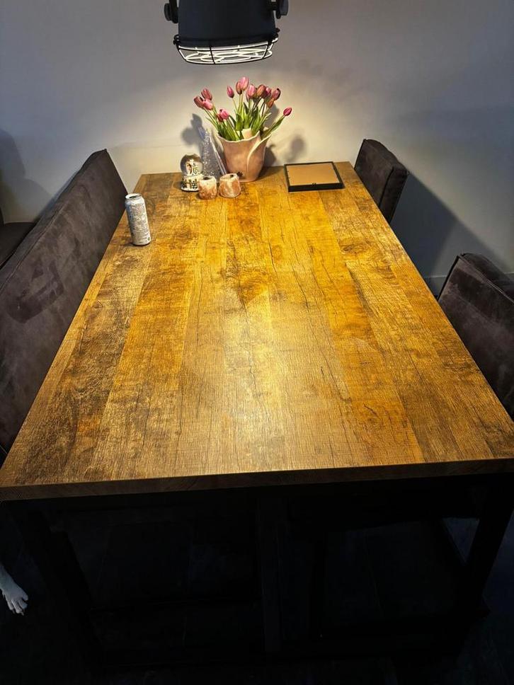 Mango houte eettafel /eettafelbank, Huis en Inrichting, Tafels | Eettafels, Zo goed als nieuw, 50 tot 100 cm, 200 cm of meer, Rechthoekig