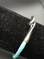 Turquoise Gevlochten Armband – Simpel & Stijlvol, Ophalen of Verzenden, Zo goed als nieuw, Blauw, Overige materialen