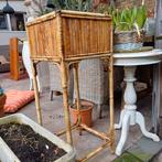 Rotan vintage bloemen plantenstandaard standaard 70's, Ophalen of Verzenden, Rond