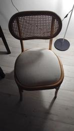 Rotan Eetkamerstoel met Kussen, Bruin, Riet of Rotan, Vintage, Ophalen of Verzenden