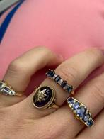 Half erternity ring 750 goud maat 17, Ophalen of Verzenden, Zo goed als nieuw, 17 tot 18, Met edelsteen