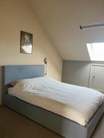 NOUS Living/whkmp’s own bed Agnes + luxe lattenbodem, Huis en Inrichting, Slaapkamer | Bedden, Ophalen, Gebruikt, Blauw, 140 cm
