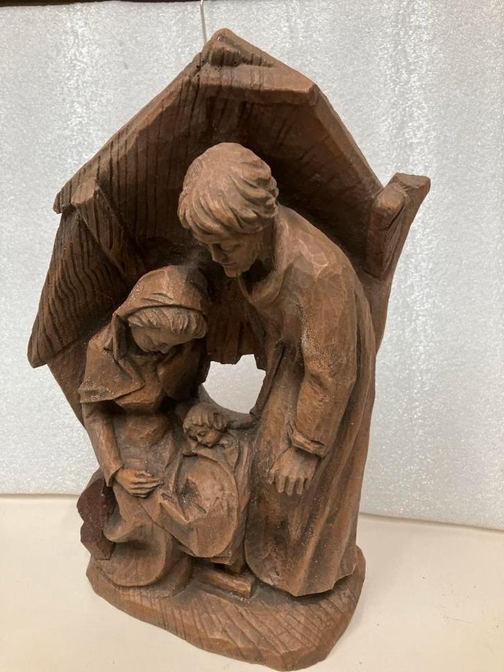 Houten Kerststal Beeld, Antiek en Kunst, Kunst | Beelden en Houtsnijwerken, Ophalen of Verzenden