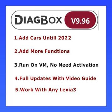 DIAGBOX 9.68 / 9.91 / 9.96 2030 LEXIA 3 - DOWNLOAD LINK beschikbaar voor biedingen