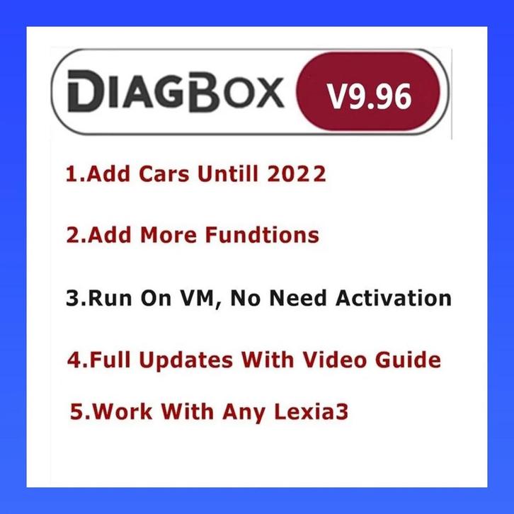 DIAGBOX 9.68 / 9.91 / 9.96 2030 LEXIA 3 - DOWNLOAD LINK, Auto diversen, Handleidingen en Instructieboekjes, Ophalen of Verzenden