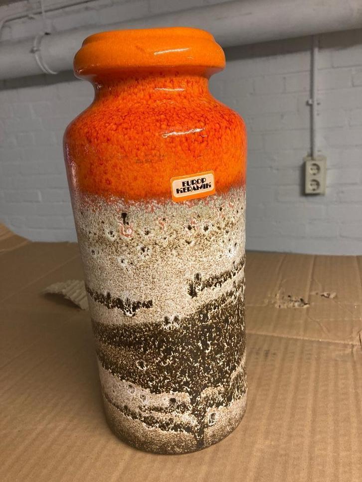 Scheurich Europ-Keramik vaas Fat Lava 70s oranje 517-30, Huis en Inrichting, Woonaccessoires | Vazen, Zo goed als nieuw, Oranje